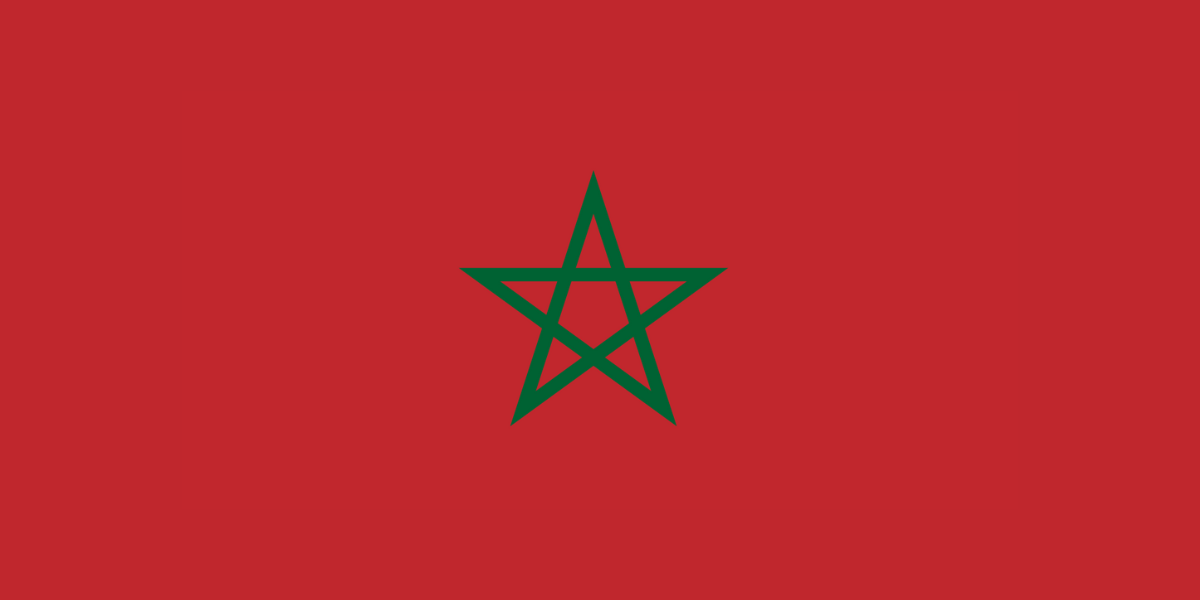Moroccon flag waving in the wind